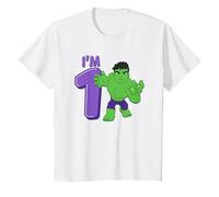 Marvel Hulk Cute Hulk 1st Birthday I'm 1 Maglietta, Bambini, Bianco, 8 Anni