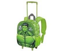 Marvel Hulk Rage-Zainetto 3D con Ruote Piccolo, Verde, 26 x 34 cm, Capacità 7 L