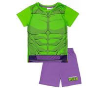 Marvel Hulk Set Pigiama per Ragazzi | T-Shirt e Pantaloncini Hulk per Bambini Pjs | Design Potente Verde e Viola | Merce Ufficiale Regalo Perfetto per Piccoli Supereroi