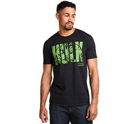 Marvel Hulk Text T-Shirt, Nero (Black Blk), (Taglia Produttore: Medium) Uomo