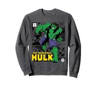 Marvel Hulk The Incredible Hulk Felpa, Unisex per Adulti, Grigio Scuro, S
