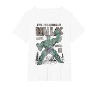 Marvel Hulk The Incredible Hulk Monster Unleashed Maglietta, Donna Plus-Size, Bianco, 5X
