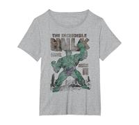 Marvel Hulk The Incredible Hulk Monster Unleashed Maglietta, Donna Plus-Size, Grigio Melange, 6X