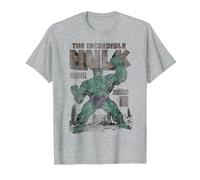Marvel Hulk The Incredible Hulk Monster Unleashed Maglietta, Uomo, Grigio Melange, S