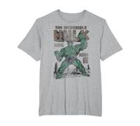 Marvel Hulk The Incredible Hulk Monster Unleashed Maglietta, Uomo Taglie Grandi, Grigio Melange, 5X Tall