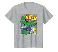 Marvel Hulk The Strongest of all Maglietta, Bambini, Grigio Melange, 6 Anni
