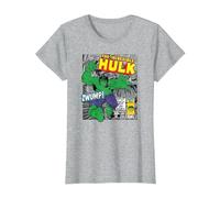 Marvel Hulk The Strongest of all Maglietta, Donna, Grigio Melange, L
