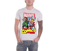 Marvel HYB-MT-DSN-1-MRV001-H47-6-L - Maglietta da Uomo, Taglia L, Colore: Grigio