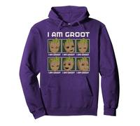Marvel I Am Groot Guardians of The Galaxy Moods of Groot Felpa con Cappuccio, Unisex per Adulti, Viola, M
