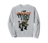 Marvel I Am Groot Venom Portrait Felpa, Unisex per Adulti, Grigio Melange, M