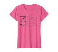 Marvel I Am Iron Man Open Hand Text Maglietta, Donna, Rosa mélange, S