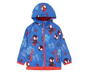 Marvel Impermeabile Bambino, Cappotto Bambino Spidey E I Suoi Fantastici Amici, Impermeabile Giacca Supereroe, Blu 4-5 anni