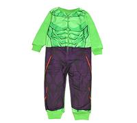 Marvel Incredible Hulk - Tutina in pile per bambini e bambine, pigiama tutto in uno, tutina per dormire Avengers per bambini, verde, età 2-6 anni, Verde, 3-4 Years