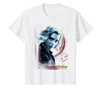 Marvel Infinity War Black Widow Geo Portrait Maglietta, Bambini, Bianco, 8 Anni