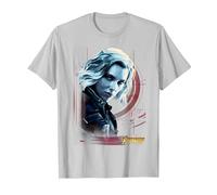 Marvel Infinity War Black Widow Geo Portrait Maglietta, Uomo, Argento, M