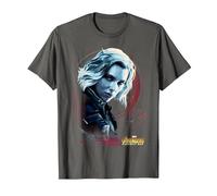 Marvel Infinity War Black Widow Geo Portrait Maglietta, Uomo, Asfalto, M