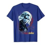 Marvel Infinity War Black Widow Geo Portrait Maglietta, Uomo, Blu Reale, M