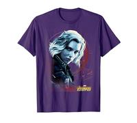Marvel Infinity War Black Widow Geo Portrait Maglietta, Uomo, Viola, S