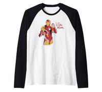 Marvel Iron Man Avengers Endgame Quote I A m Iron Man Maglia con Maniche Raglan
