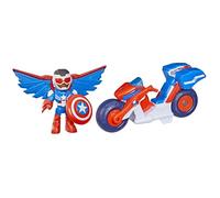 Hasbro Marvel, Iron Man e i Suoi Fantastici Amici, Captain America: Sam Wilson Super Bike, Action Figure e Moto Giocattolo
