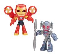 Hasbro, Marvel, Serie Iron Man e i Suoi Fantastici Amici su Disney Jr., Set Iron Antics, Set da 2 Action Figure di Iron Man e Ultron da 7,6 cm, Giocattoli di Supereroi, dai 3 Anni in su