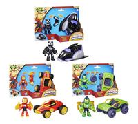 Marvel Iron Man et Ses Amis Extraordinaires, Pack de 3 Figurines de 7,5 cm avec 3 véhicules et Accessoires, Jouets de Super-héros pour Enfants, dès 3 Ans