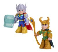 Hasbro, Marvel, Serie Iron Man e i Suoi Fantastici Amici su Disney Jr., Set Hammer & Havoc, Set da 2 Action Figure di Thor e Loki da 7,6 cm, Giocattoli di Supereroi, dai 3 Anni in su