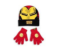 Marvel Iron Man - Set di berretto e guanti rossi da ragazzo, accessori invernali per il calore con grafica Iron Man, attrezzatura per bambini per il freddo | Perfetto per avventure all'aperto