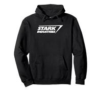 Marvel Iron Man Stark Industries Logo Felpa con Cappuccio, Unisex per adulti, Nero, M
