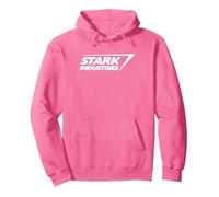Marvel Iron Man Stark Industries Logo Felpa con Cappuccio, Unisex per Adulti, Rosa Acceso, S