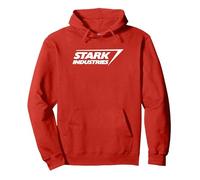 Marvel Iron Man Stark Industries Logo Felpa con Cappuccio, Unisex per Adulti, Rosso, L