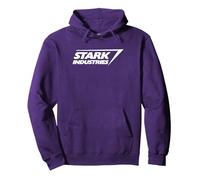 Marvel Iron Man Stark Industries Logo Felpa con Cappuccio, Unisex per Adulti, Viola, S