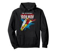 Marvel Iron Man The Invincible Iron Man Classic Art Vintage Felpa con Cappuccio