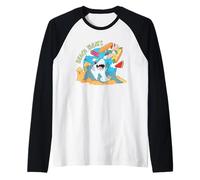 Marvel Jeff The Land Shark Beach Treats Summer Vacation Fun Maglia con Maniche Raglan