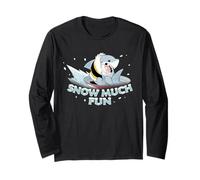Marvel Jeff The Land Shark Snow Much Fun Holiday Sledding Maglia a Manica