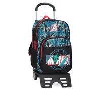 Marvel Joumma Shield Zaino Scuola con Carrello Nero 30x40x13 cm Poliestere 15,6L, Nero, Zaino scuola con carrello
