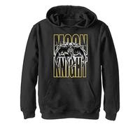 Marvel Knight-Moon Jumps Hoodie Hooded Sweatshirt, Nero, 9/11 Bambini e Ragazzi