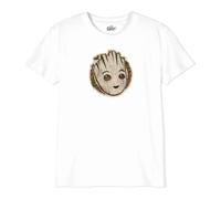 Marvel Legend Icon Officiel Am Groot Poster Imprimé T-Shirt pour garçon col RAS du Cou Manches Courtes Coton Coupe régulière,Blanc_Taille 12 Ans