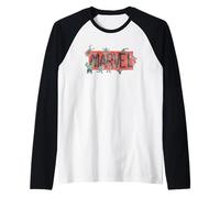 Marvel Logo Sketch Characters Maglia con Maniche Raglan