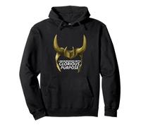 Marvel Loki Horned Helmet Burdened with Glorious Purpose Felpa con Cappuccio