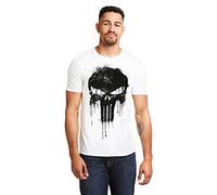 Marvel Avengers Punisher Skull T-Shirt, Bianco (White White), X-Large (Taglia Produttore: Small) Uomo