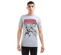 Marvel Maglietta da Uomo Black Panther Combat, Grigio Marl, M
