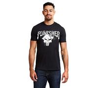 Marvel Punisher Text T-Shirt, Black, XX-Large Uomo