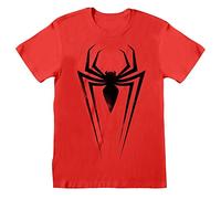 Marvel - Maglietta Fumetti di Spiderman Simboli per Adulti Unisex, Rosso, nero, XXL