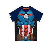 Marvel Maglietta per Ragazzi Capitan America Blu 7-8 Anni