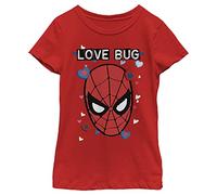 Marvel Maglietta Ragazza Spider-Man Classic Love Bug, Colore: Rosso, M