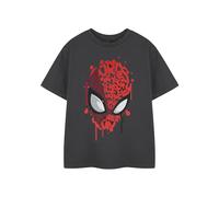 Marvel Maglietta Ragazzi a Maniche Corte in Carbone | Maglietta Grafica del Vicino Amichevole Spiderman per Bambini | Abbigliamento Ufficiale Comics | Top Lancia Ragnatele
