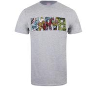 Marvel Maglietta Striscia a Fumetti Logo Uomo (TV860)