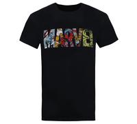 Marvel Maglietta Striscia a Fumetti Logo Uomo (TV860)