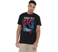 Marvel Maglietta Unisex Marvel Spiderman is Coming to Town, Maglietta Nera, Unisex, Nero, S